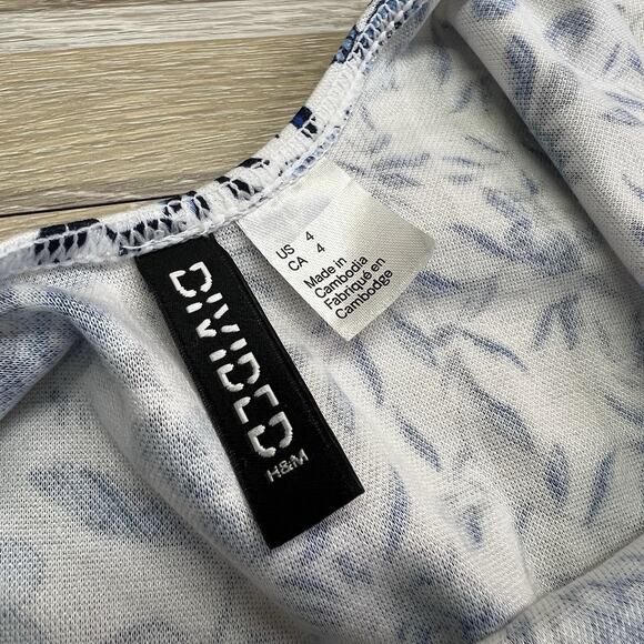 H&M Divided Blue White Floral Sundress Size 4 - JN304 - Picture 3 of 5